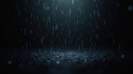 raining rain on black background, for overlay