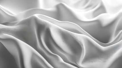 Obraz premium Abstract waves wallpaper: elegant silk background featuring flowing curves. Modern minimal design. Crisp monochrome visual aesthetic