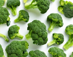 Seamless pattern with broccoli. Vegetables abstract background.