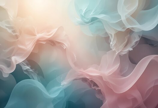 Abstract Pastel Fabric Swirls and Waves Design