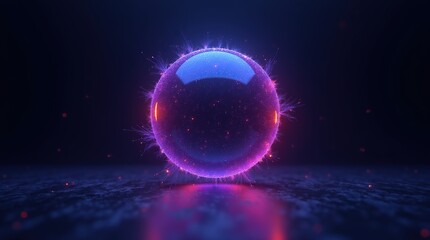 Fototapeta premium crystal ball ,neon ,background,