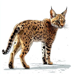 Majestic Serval: A Stunning Portrait of an African Wildcat in its Natural Habitat