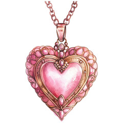 Vintage Pink Valentine's Day Clipart Vector Illustration