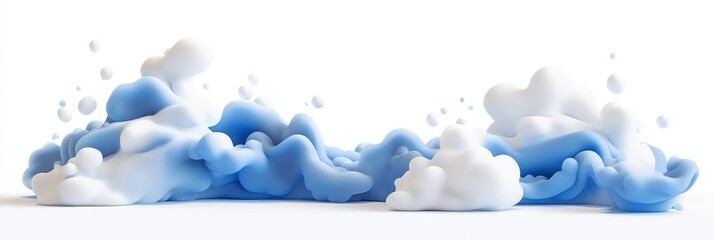 Abstract blue and white liquid swirls.