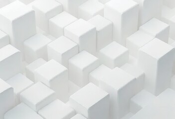 Obraz premium Abstract 3D White Cubes Pattern