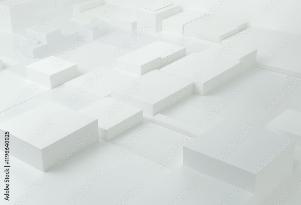 Aufkleber Abstract Background of White Rectangular Cubes