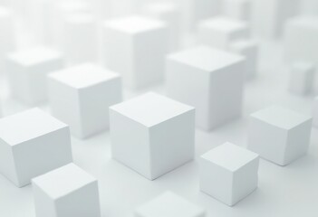 Fototapeta premium Abstract Minimalistic Background of White Cubes