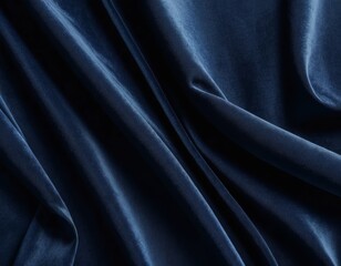 Obraz premium Deep Blue Velvet Fabric Draped Luxuriously in Soft Folds