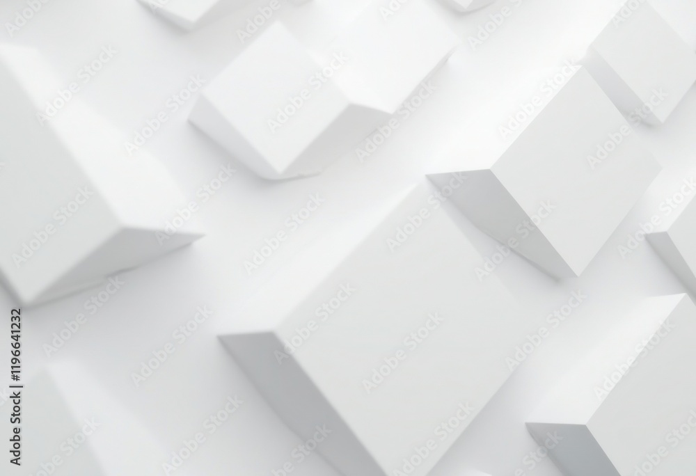 Aufkleber abstract white background with three-dimensional cubes
