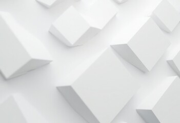 Obraz premium Abstract White Background With Three-Dimensional Cubes