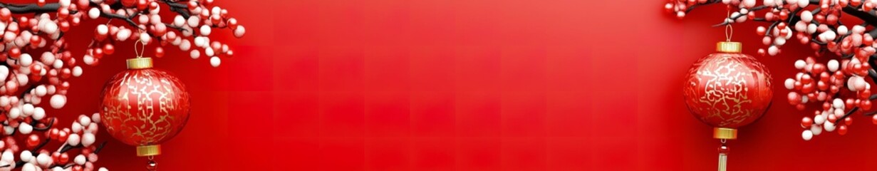 Fototapeta premium elegant background for chinese new year with ornament culture chinese lantern.