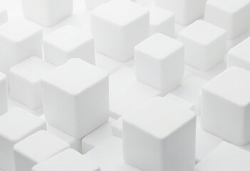 Fototapeta premium White Cubes on White Background