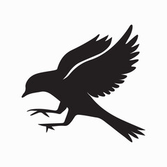 Bird Silhouette with Detailed Wings