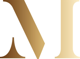 Gold Gradient Letter M Design 