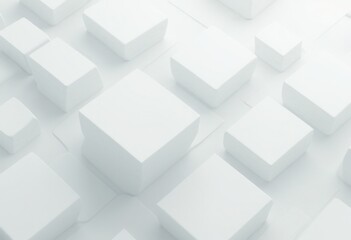 Obraz premium Abstract White Geometric Shapes Minimalist Cityscape