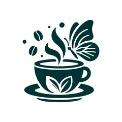 
Coffee Logo Design with a Butterfly Theme