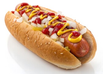 Hotdog on white background