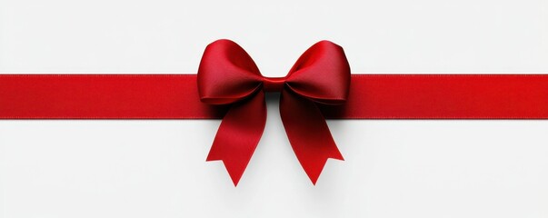 Gift box with a red ribbon on a plain white background, premium holiday packaging.