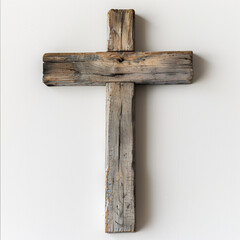 wooden cross on a wooden background