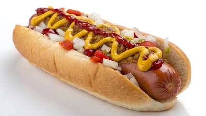Hotdog on white background