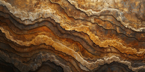Rusty metal or natural stone textures with wavy patterns showcase intricate designs and warm colors in a geological formation texture background