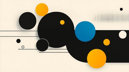 Obraz premium Abstract geometric composition featuring colorful circles on a textured background