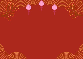 Red Background Chinese Style