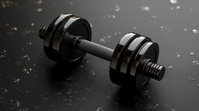 Single Dumbbell on a Solid Color Background &ndash; Strength and Simplicity