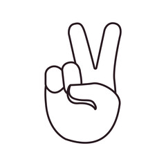 victory hand V emoji symbol vector illustration peace