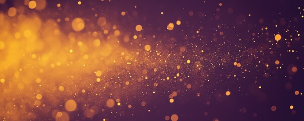 Grainy noise texture background glowing orange yellow abstract color gradient shape on dark purple backdrop banner header poster cover design copy space