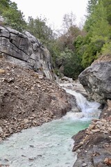 Mountain river hydrogen sulfide. High quality photo