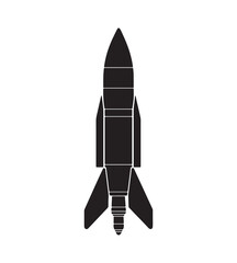 Rocket Silhouette vector illustration icon type design