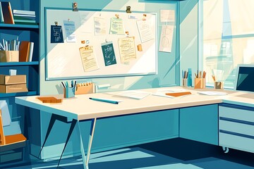 Inspiring Office Workspace Illustration