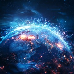 Obraz premium cloud technology concept Global network of global business Megatrends on the Internet for Telecommunication.