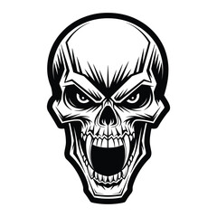 Skull Silhouette Death Concept Vector Illustration with white background