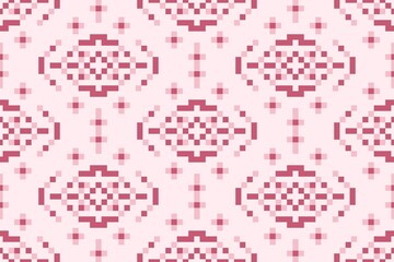 Seamless geometric fabric pixel pattern illustration 