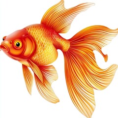 Fototapeta premium Stunning Goldfish: Vibrant Orange Hues and Graceful Fins. A Captivating Underwater World Image.