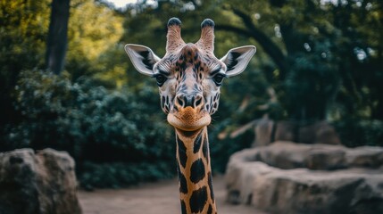 Fototapeta premium Close-up of a giraffe's face