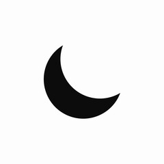 Night moon crescent sky icon vector sign