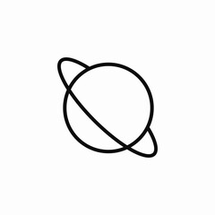 Planet saturn space astronomy icon vector sign