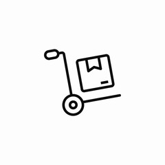Delivery hand truck cargo icon vector sign