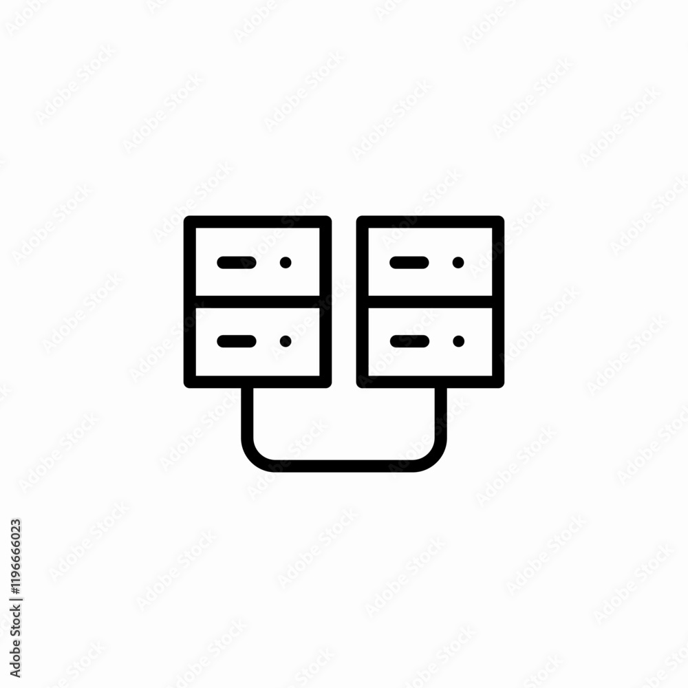 Poster server data storage network icon vector sign