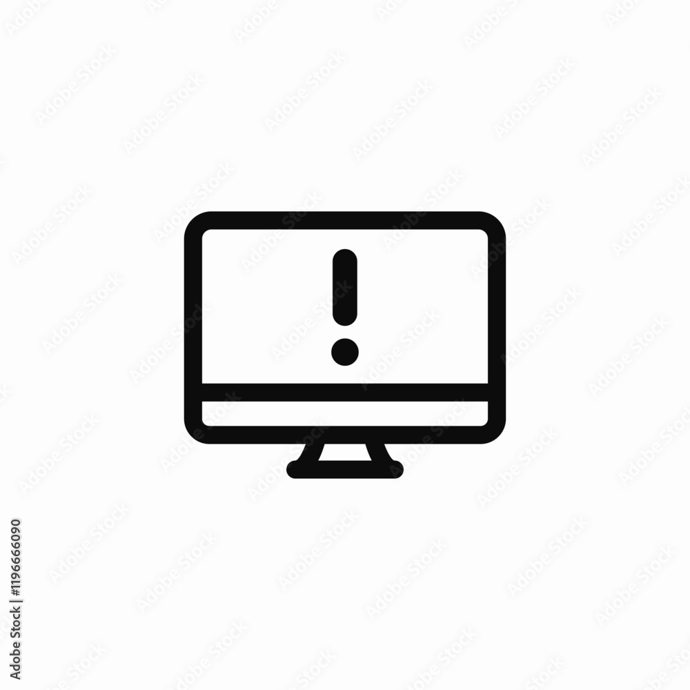 Poster computer warning alert system icon vector sign