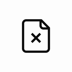 Delete document file cross icon vector sign