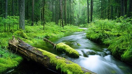 Fototapeta premium Lush Forest Stream