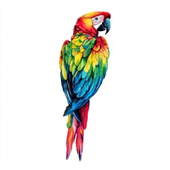 Obraz premium Vibrant Macaw Parrot: A Rainbow of Feathers in Vivid Detail