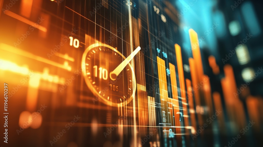 Aufkleber digital dashboard speedometer highlighting business growth and progress metrics