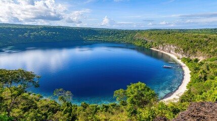 Obraz premium Vibrant Blue Crater Lake