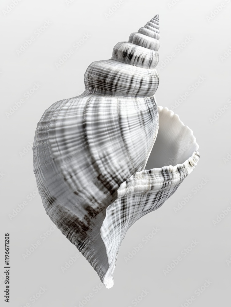 Poster a close-up image of a seashell with intricate patterns, possibly used in microstock photography.