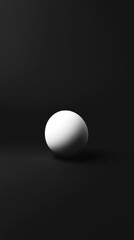Single White Sphere On Dark Background
